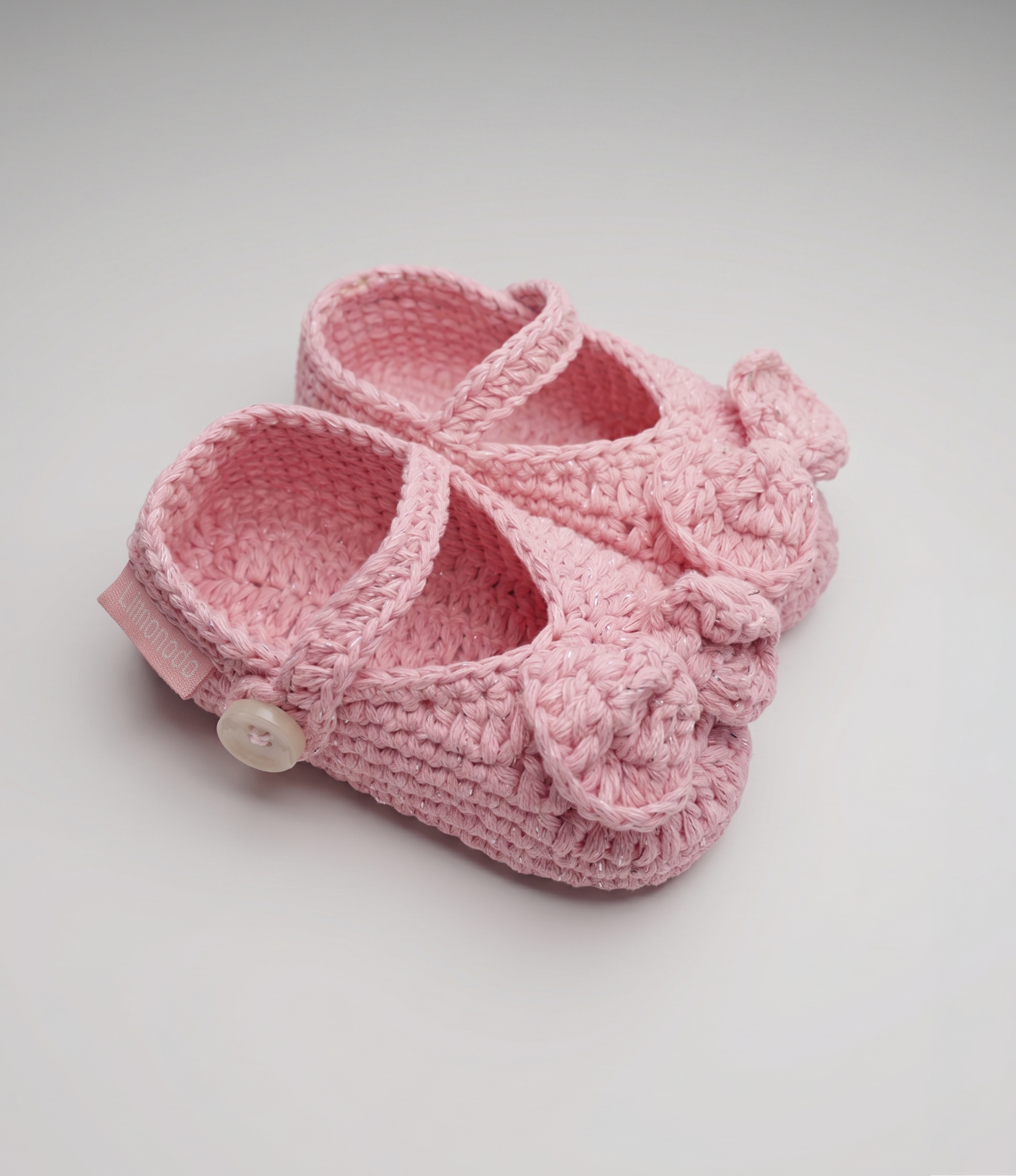 Pantufla recién nacida tejida Talla única / Rosado