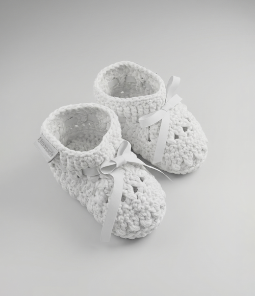 Pantuflas recién nacida tejida