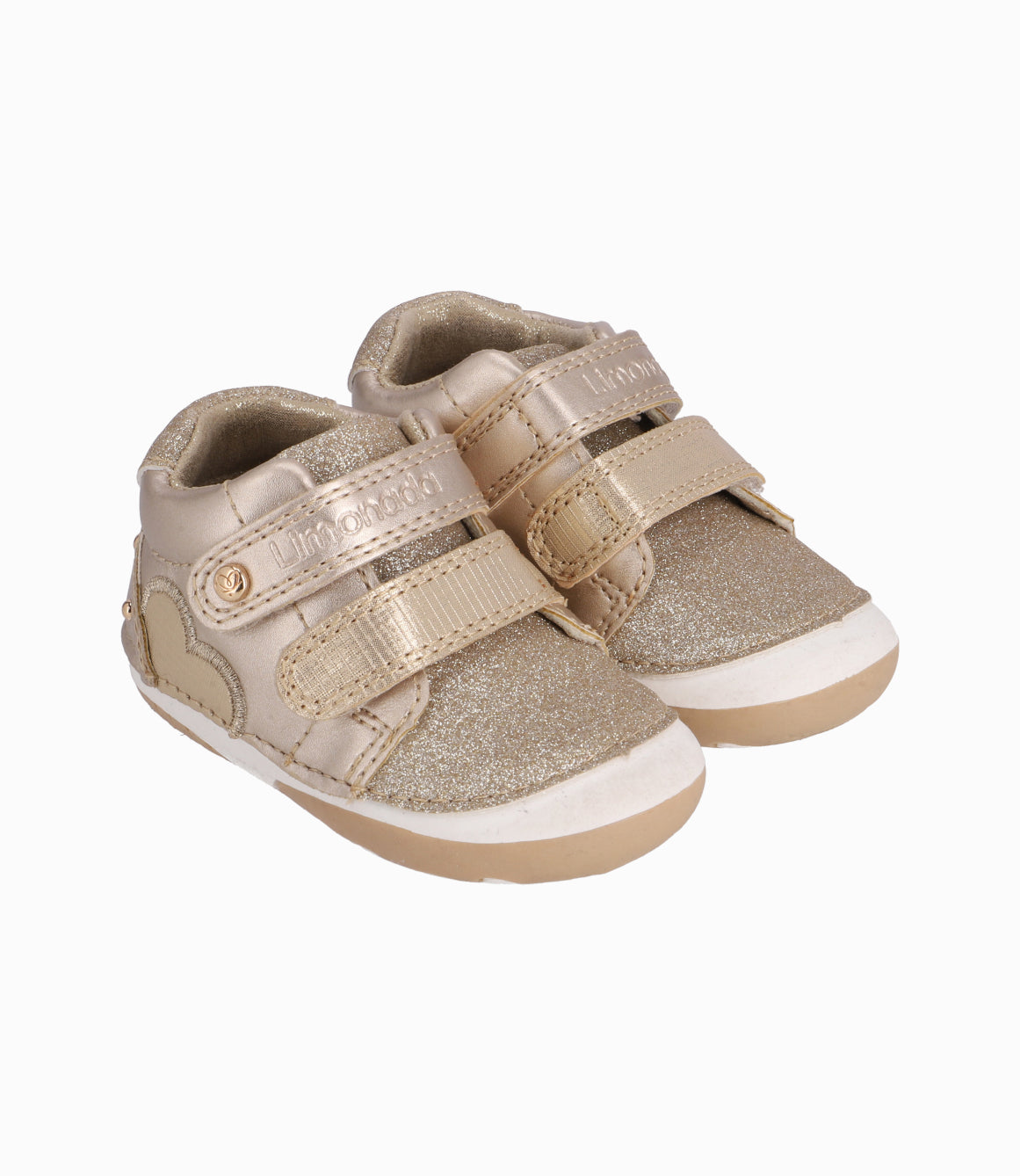 Zapatilla Recién Nacida Con Corazón Dorado 16 / Dorado