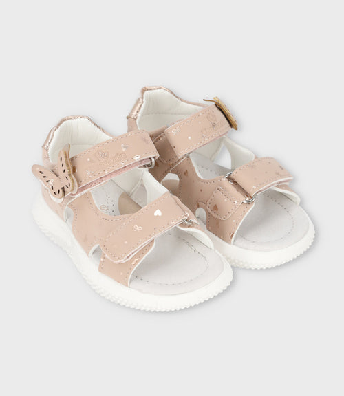 Sandalia bebé con corazones 19 / Rosado