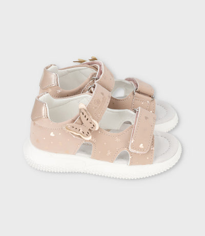 Sandalia bebé con corazones 19 / Rosado