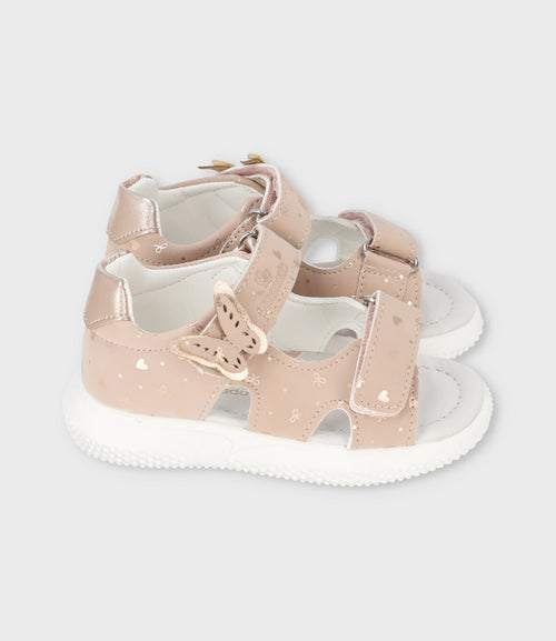 Sandalia bebé con corazones 19 / Rosado