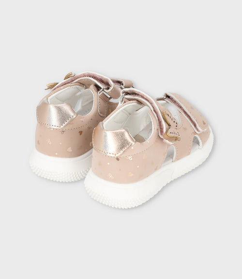 Sandalia bebé con corazones 19 / Rosado