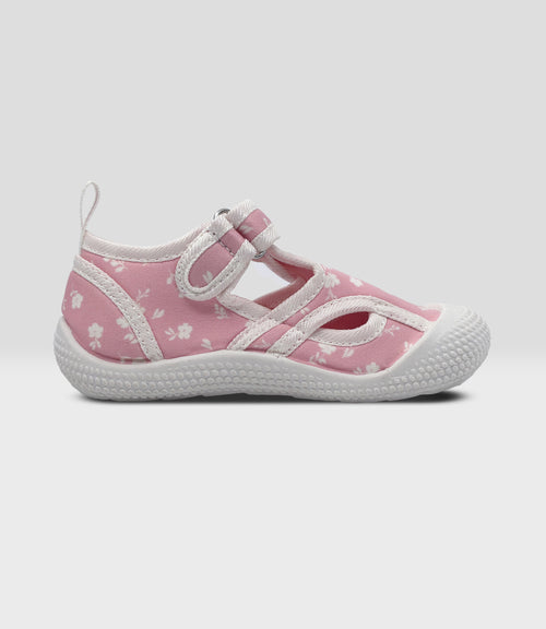 Sandalia bebé con flores 19 / Rosado