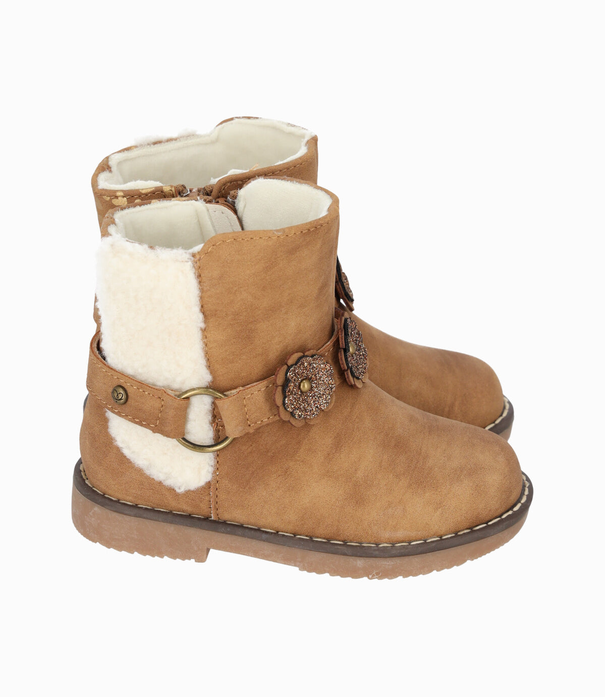 Bota bebé niña con flores 19 / Chocolate