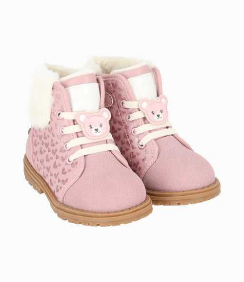 Botín bebé niña con corazones 19 / Rosado