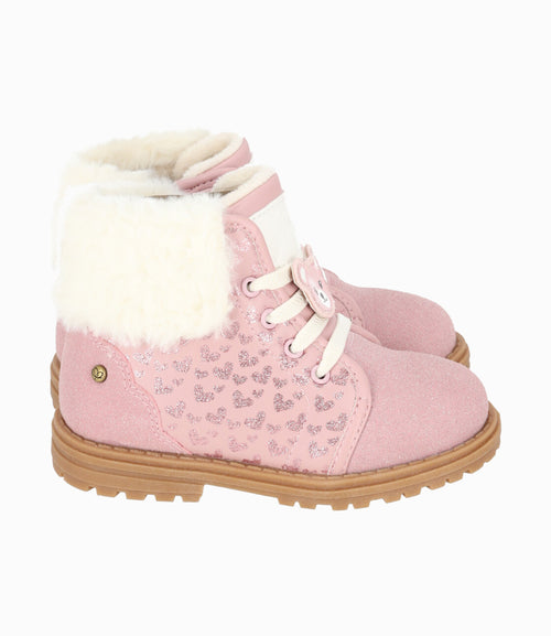 Botín bebé niña con corazones 19 / Rosado