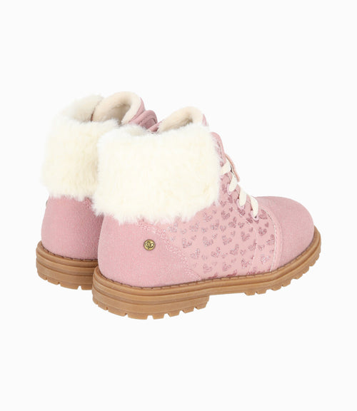 Botín bebé niña con corazones 19 / Rosado