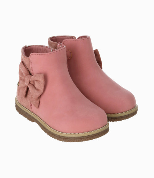 Botín bebé niña con lazo 19 / Burdeo