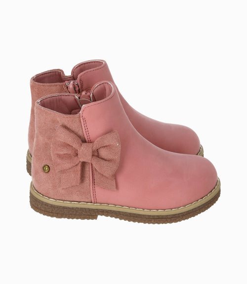 Botín bebé niña con lazo 19 / Burdeo