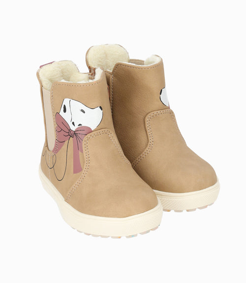 Botín bebé niña con perrito 19 / Beige
