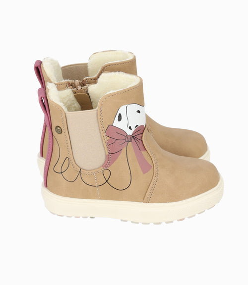 Botín bebé niña con perrito 19 / Beige