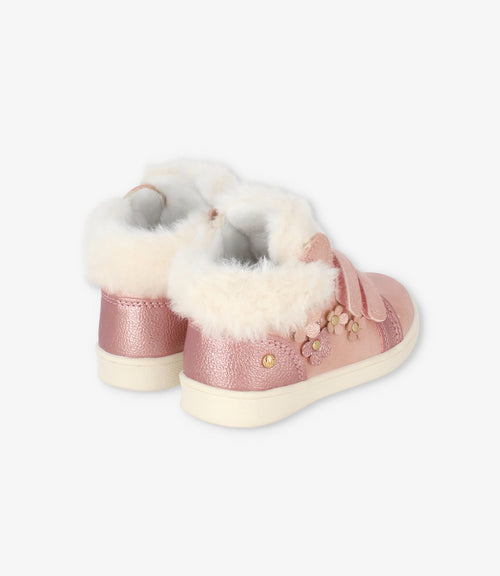 Botín bebé con flores 19 / Beige