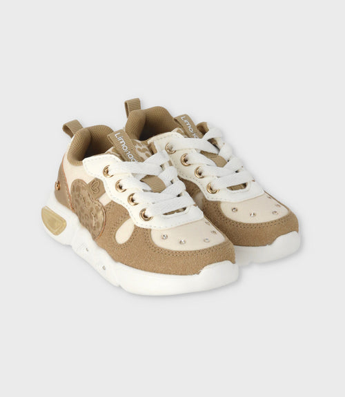 Zapatilla bebé con luces 19 / Dorado