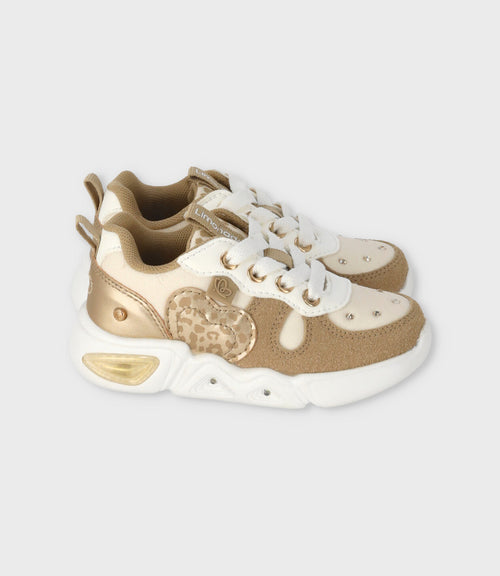 Zapatilla bebé con luces 19 / Dorado