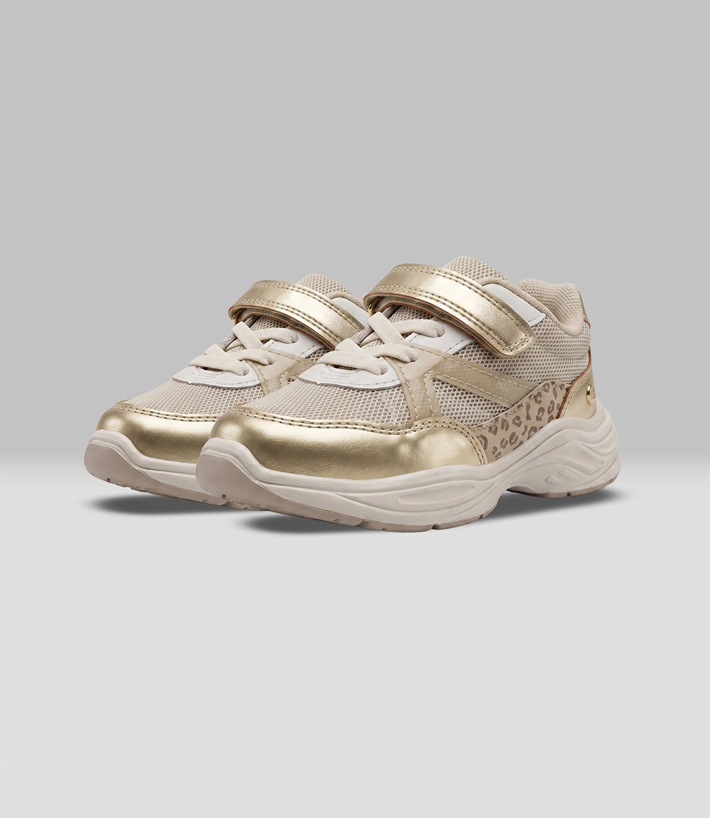 Zapatilla bebé animal print 19 / Dorado