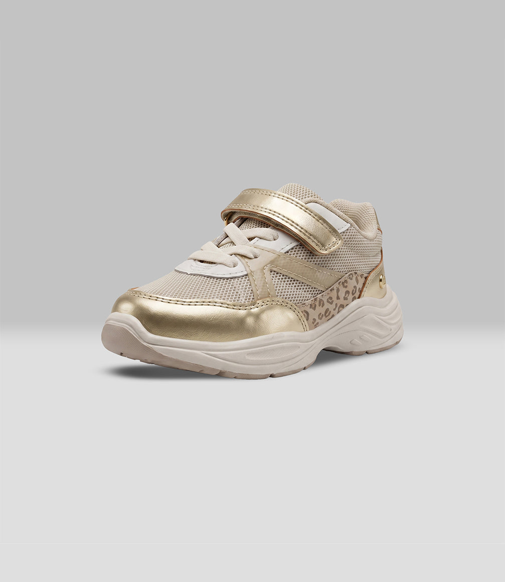 Zapatilla bebé animal print 19 / Dorado