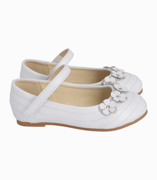 Bailarina Bebé Con Flores 19 / Blanco
