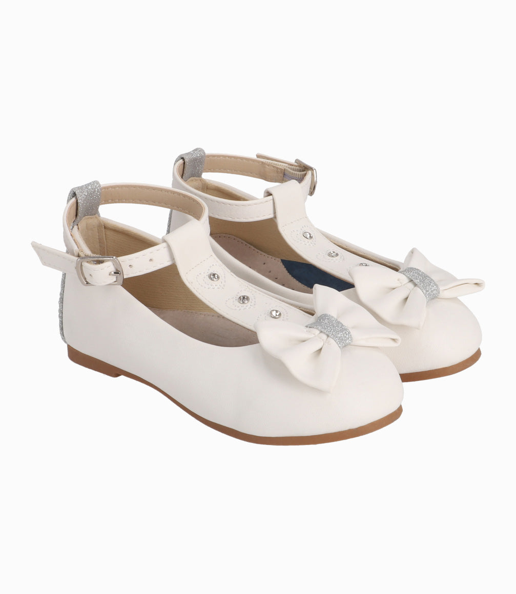 Bailarina Bebé Con Lazo 25 / Blanco