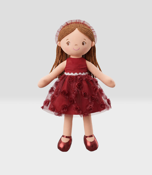 Muñeca niña con vestido rojo Talla única / Rojo