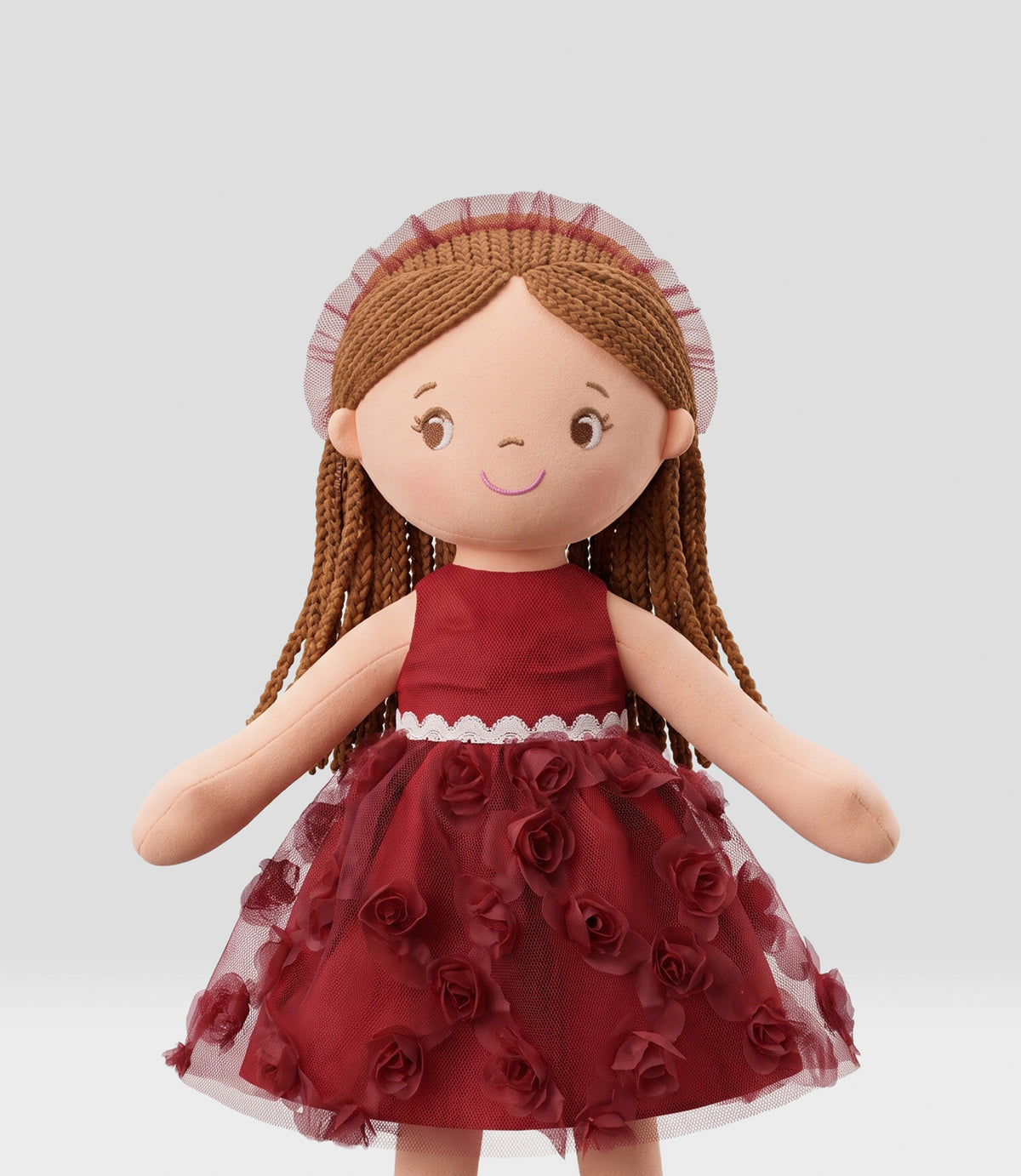 Muñeca niña con vestido rojo Talla única / Rojo