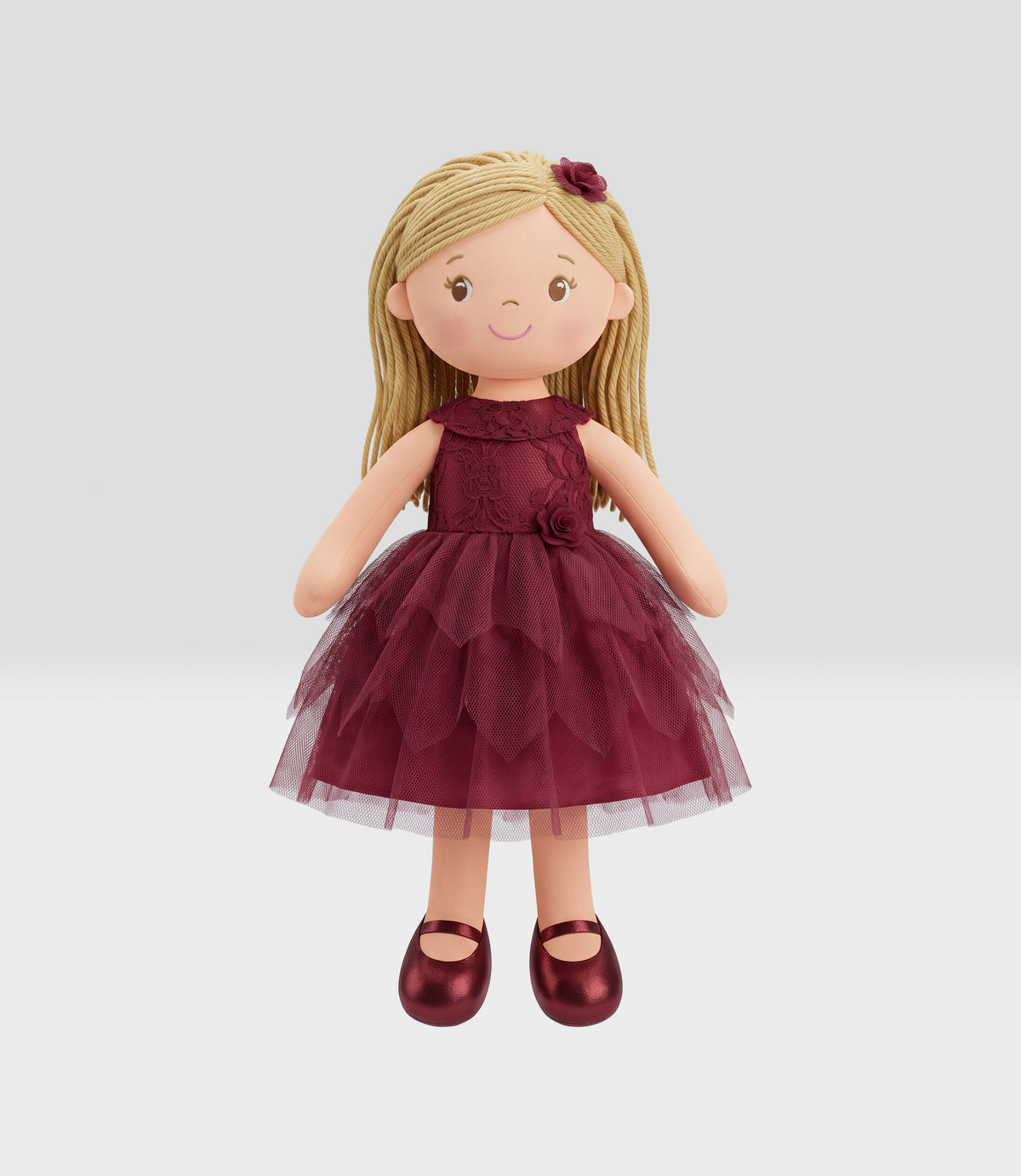 Muñeca niña con vestido rojo Talla única / Rojo