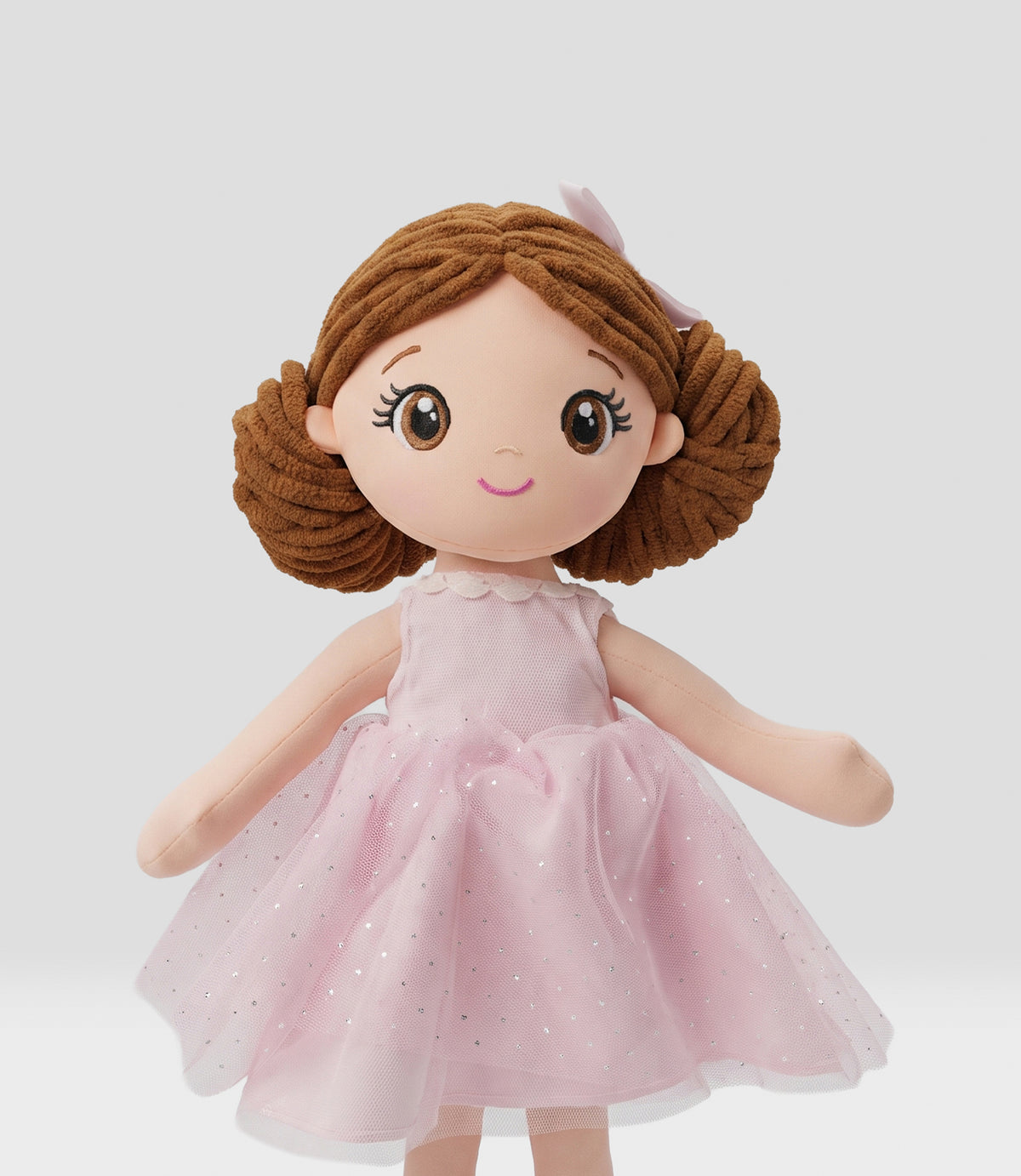 Muñeca niña con vestido rosado Talla única / Rosado