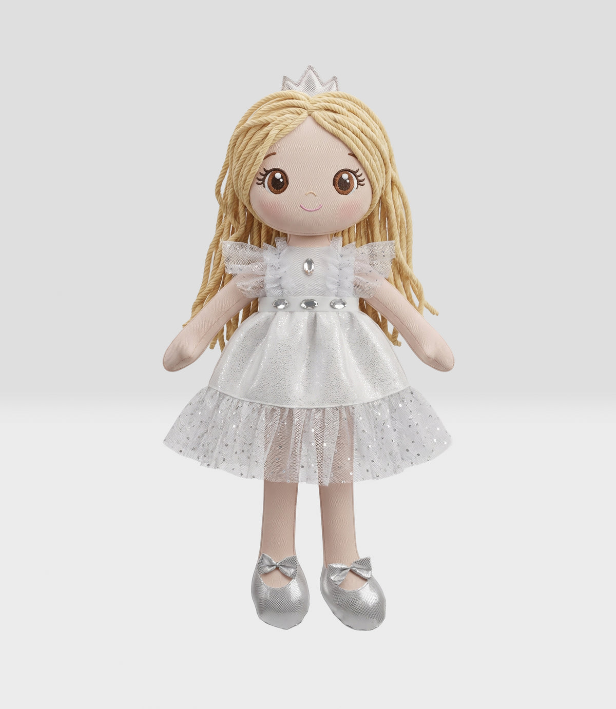 Muñeca niña con vestido blanco Talla única / Blanco