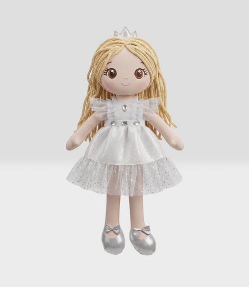 Muñeca niña con vestido blanco Talla única / Blanco