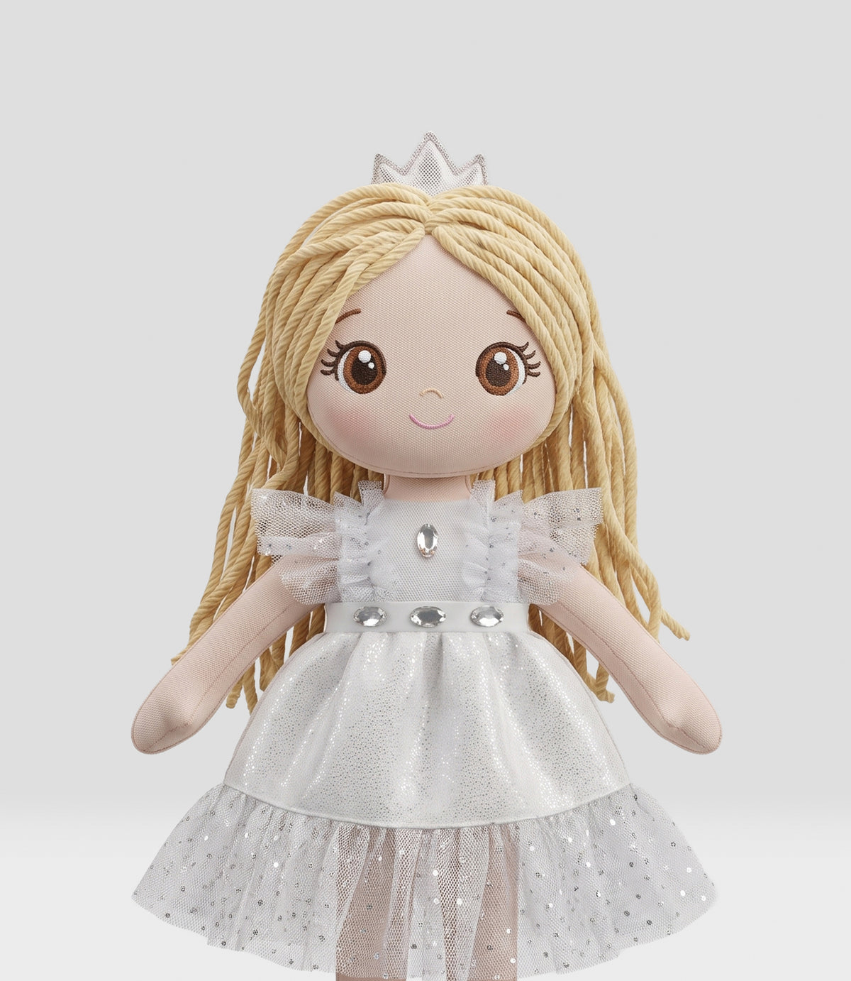 Muñeca niña con vestido blanco Talla única / Blanco