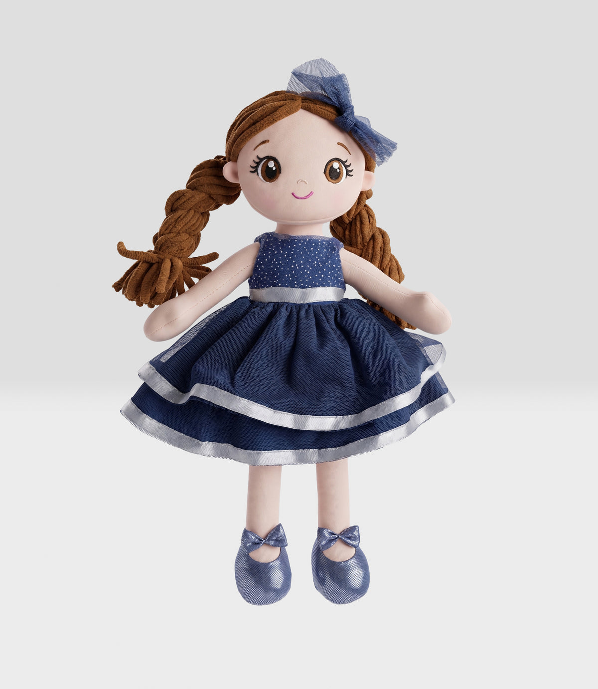 Muñeca niña con trenzas Talla única / Azul Marino
