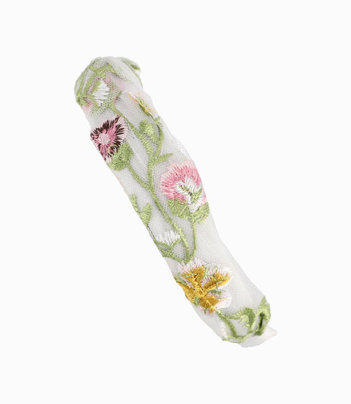 Cintillo Niña Con Flores Bordadas Talla Única / Crudo