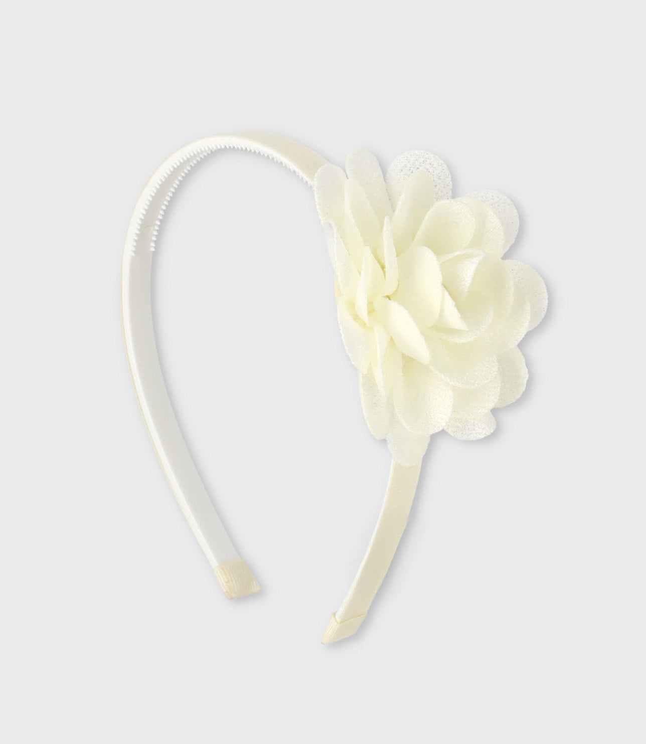 Cintillo niña con flor Talla única / Blanco