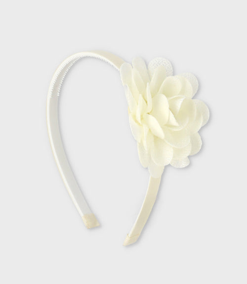 Cintillo niña con flor Talla única / Blanco