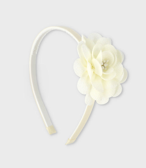 Cintillo niña con flor Talla única / Crudo