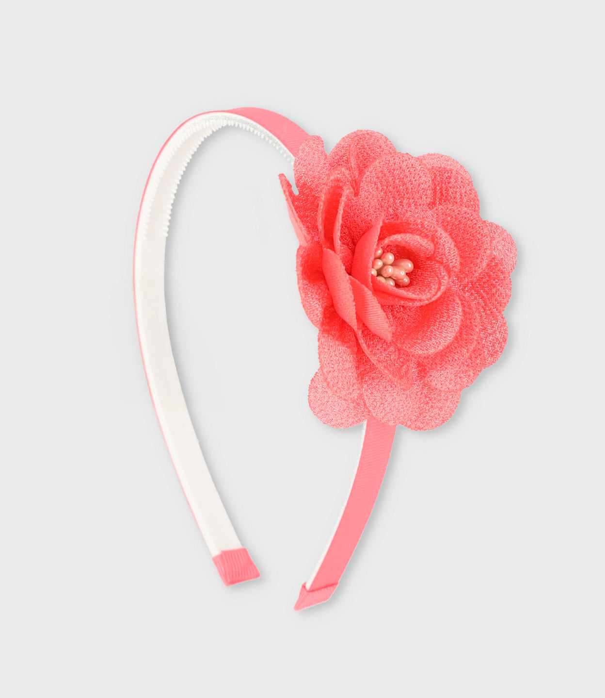 Cintillo niña con flor Talla única / Coral
