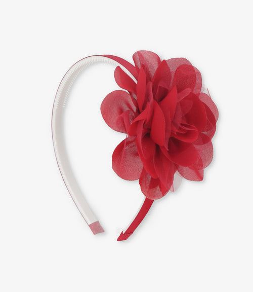 Cintillo niña con rosa Talla única / Rojo