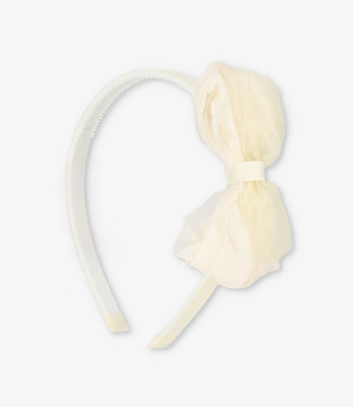 Cintillo niña con lazo Talla única / Crudo