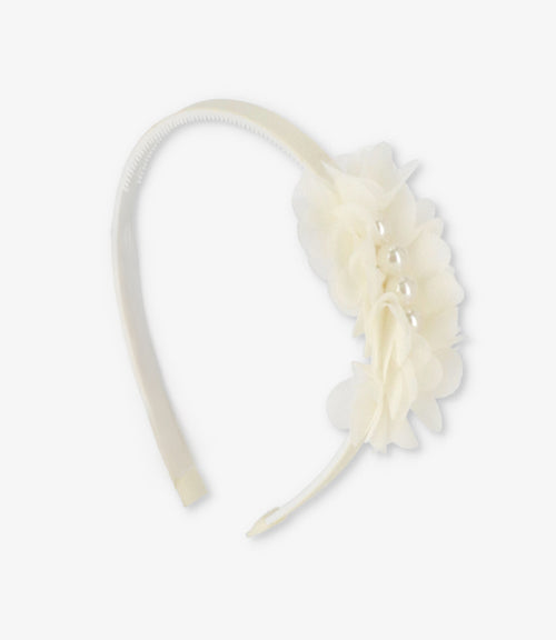 Cintillo niña con flores Talla única / Crudo