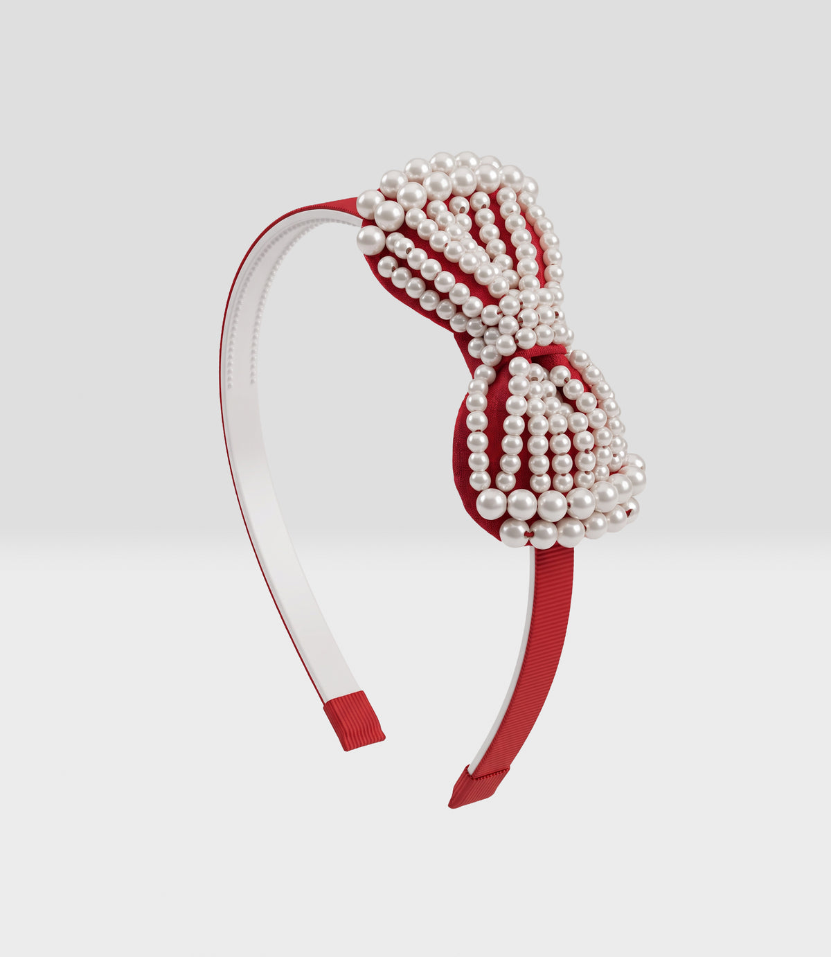 Cintillo niña con perlas Talla única / Rojo