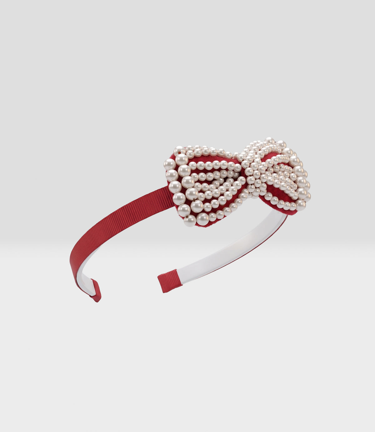 Cintillo niña con perlas Talla única / Rojo