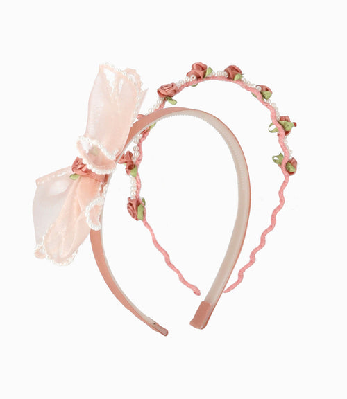 Cintillos Niña Con Lazo y Flores