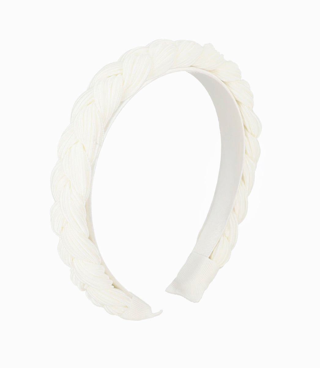 Cintillo niña trenzado Talla única / Blanco