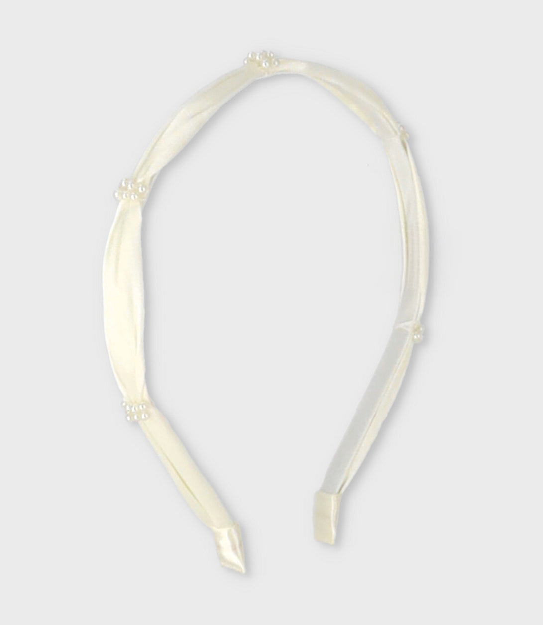 Cintillo niña con perlas Talla única / Blanco