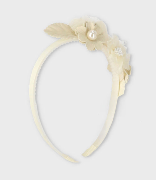 Cintillo niña con flores Talla única / Blanco