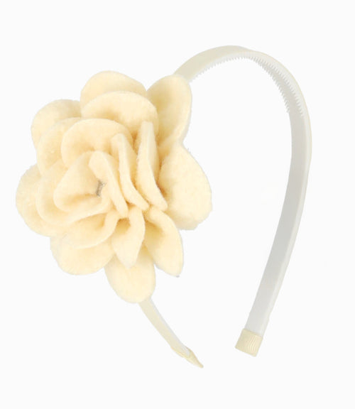 Cintillo niña con flor Talla única / Blanco