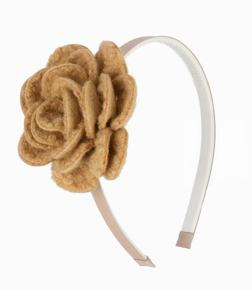 Cintillo niña con flor Talla única / Chocolate