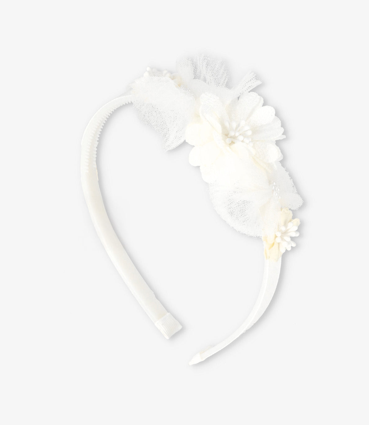 Cintillo niña con flores Talla única / Crudo