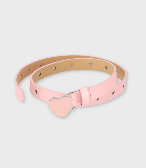 Cinturón niña con hebilla de corazón Talla única / Rosado