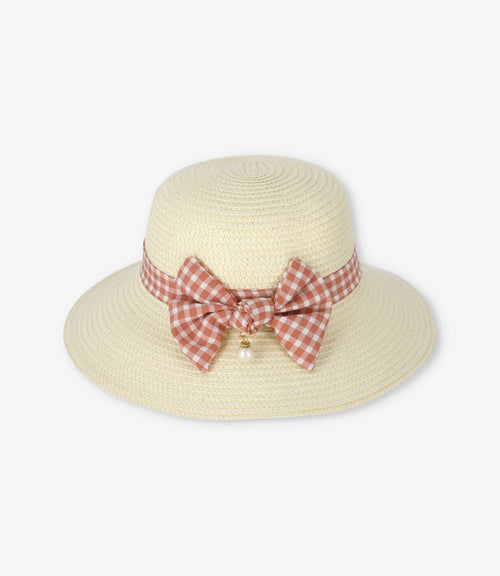 Sombrero niña con lazo cuadrillé